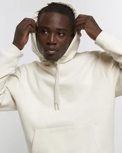 River Island Ecru regular fit plain hoodie< Hoodies & Sweatshirts