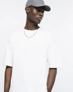 River Island Ecru RI Studio oversized fit t-shirt< Essentials