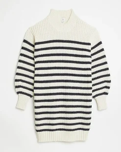 River Island Ecru stripe knit jumper mini dress< Dresses