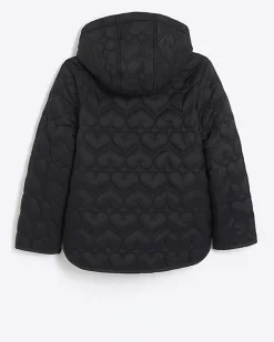 River Island Girl heart quilt padded coat< Coats & Jackets