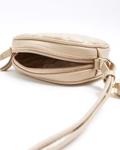 River Island Girls Beige heart quilted cross body bag< Bags & Purses