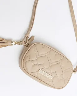 River Island Girls Beige heart quilted cross body bag< Bags & Purses