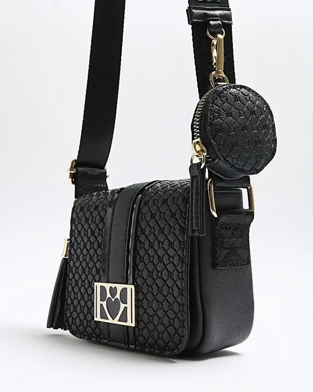 River Island Girls embossed monogram cross body bag< Bags & Purses