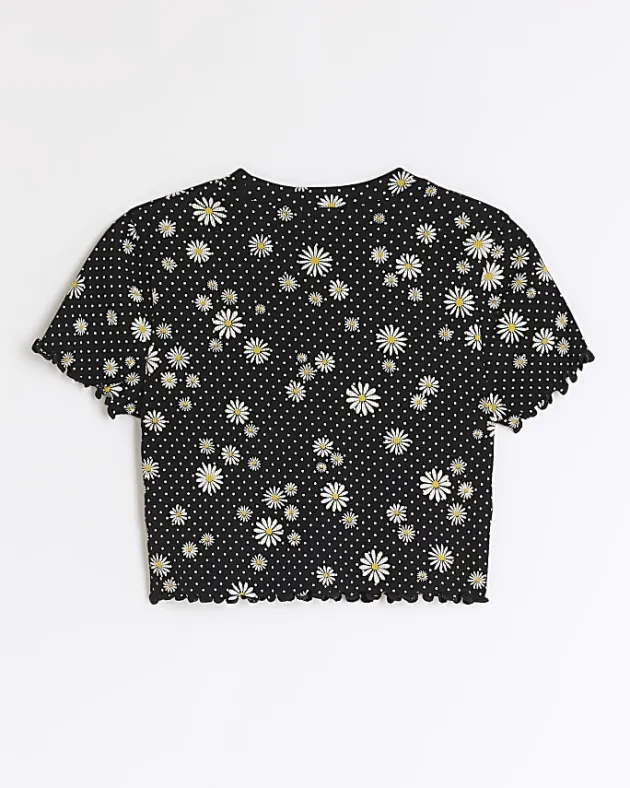 River Island Girls floral crop t-shirt< Tops & T-shirts