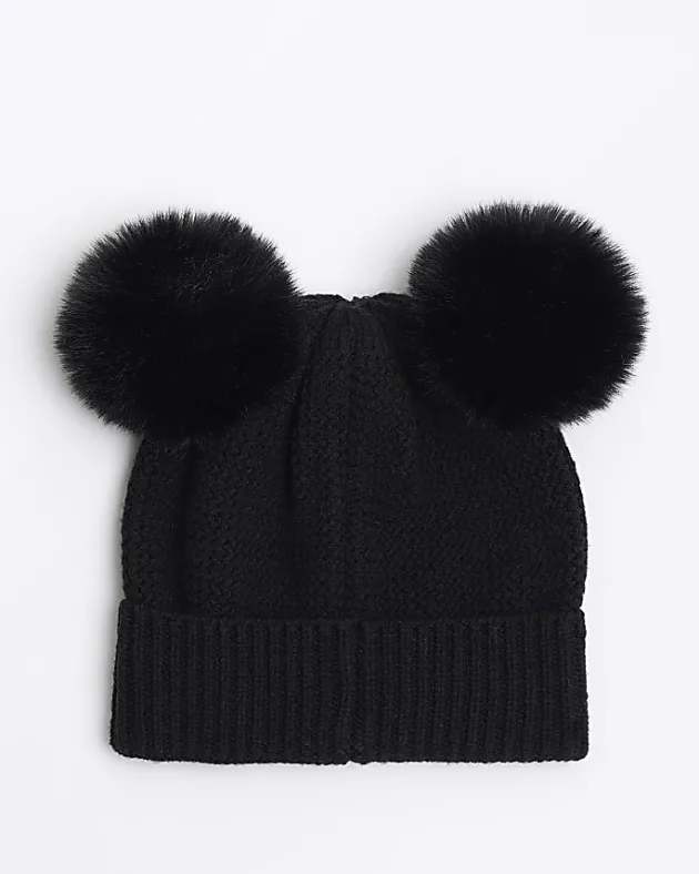 River Island Girls pom pom beanie hat< Accessories & Jewellery