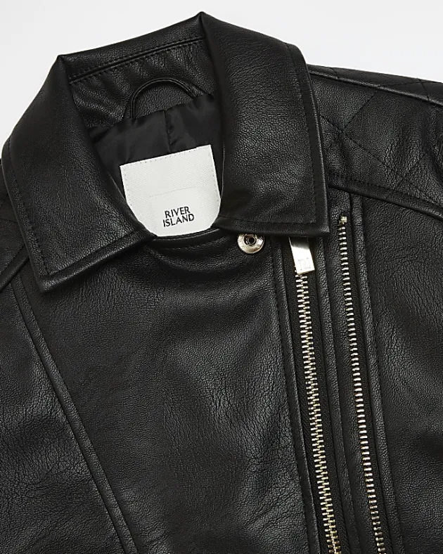River Island Girls Pu double zip biker jacket< Coats & Jackets