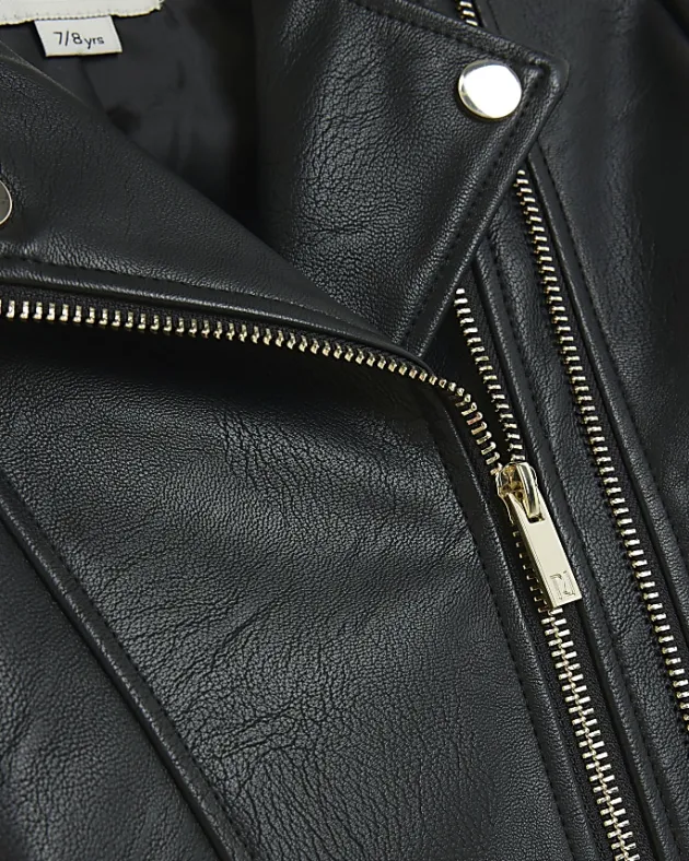 River Island Girls Pu double zip biker jacket< Coats & Jackets