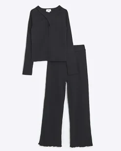 River Island Girls rib crossed top and leggings set< Sets & Outfits