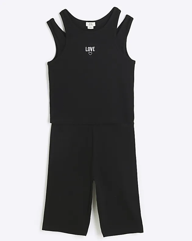 River Island Girls rib double strap tank top set< Sets & Outfits