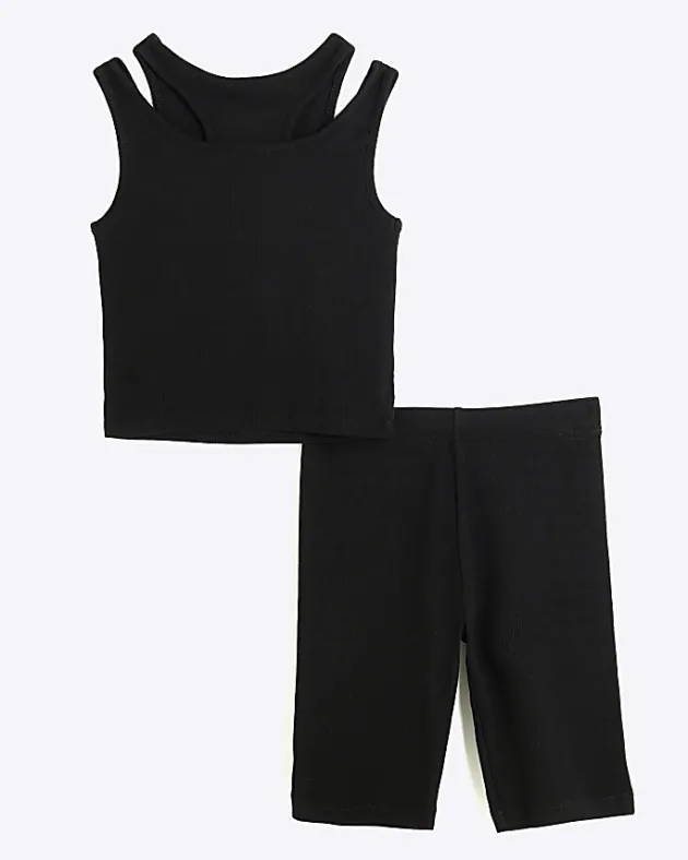 River Island Girls rib double strap tank top set< Sets & Outfits