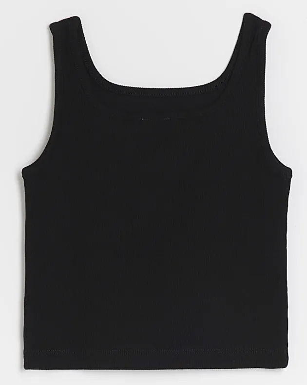 River Island Girls rib embroidered logo crop vest< Tops & T-shirts