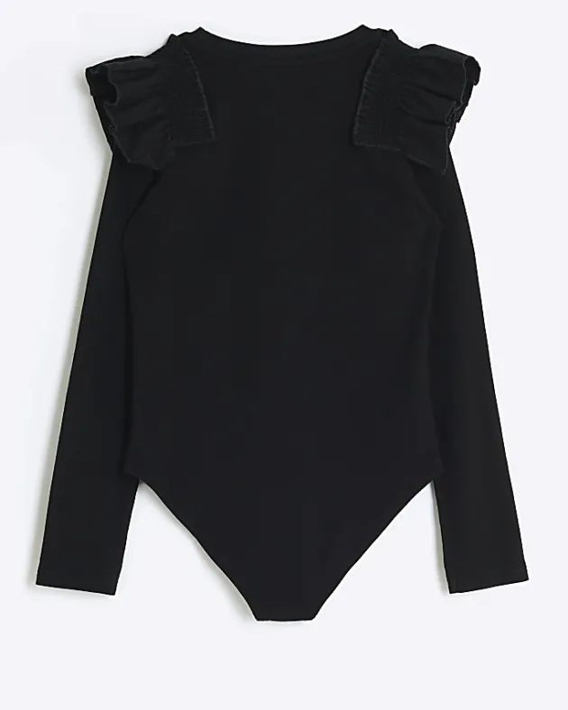 River Island Girls rib frill bodysuit< Tops & T-shirts