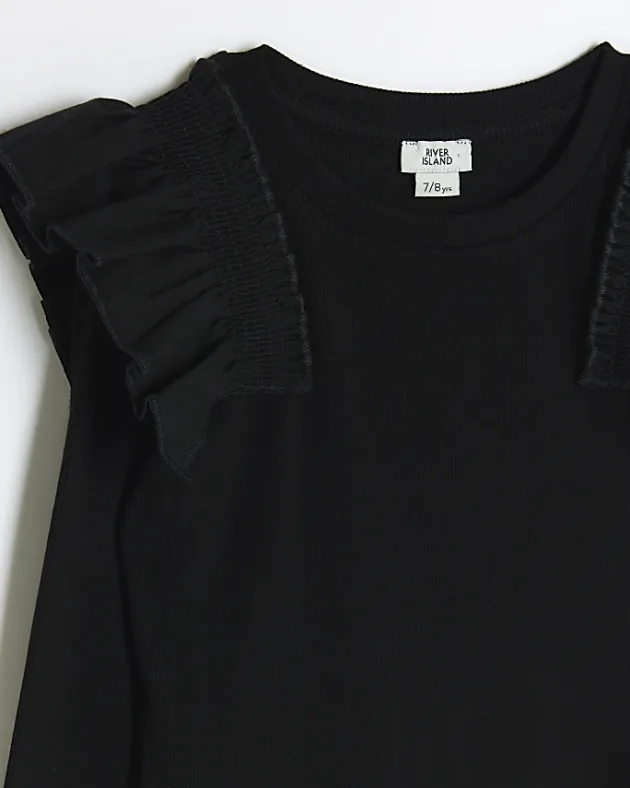 River Island Girls rib frill bodysuit< Tops & T-shirts