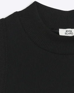 River Island Girls rib high neck tank top< Tops & T-shirts
