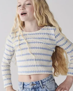 River Island Girls crochet 2 in 1 long sleeve top< Tops & T-shirts