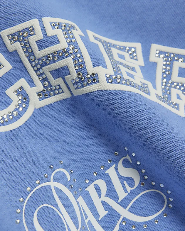River Island Girls diamante graphic sweatshirt< Tops & T-shirts