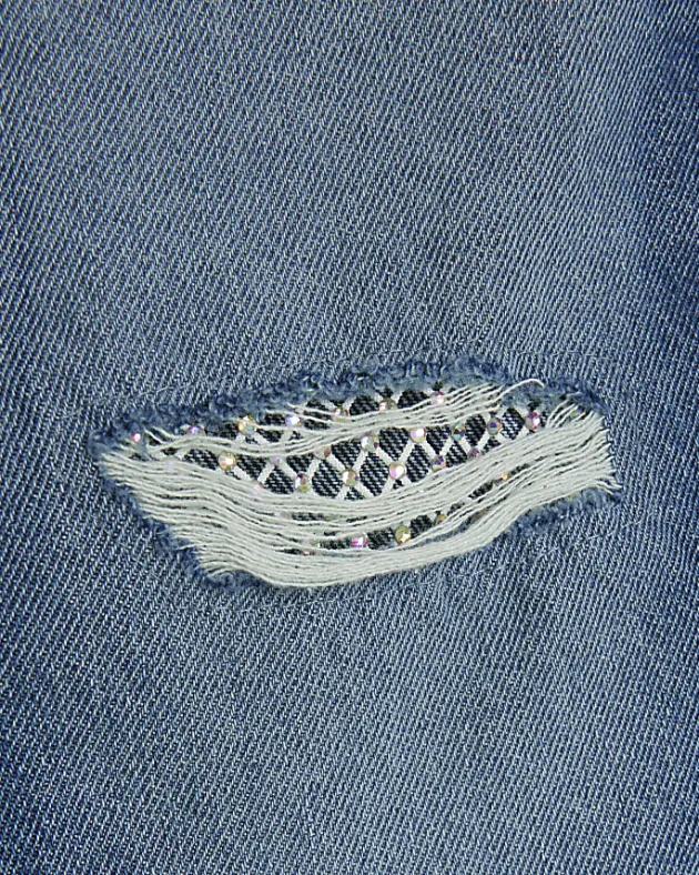 River Island Girls fishnet ripped mom jeans< Jeans