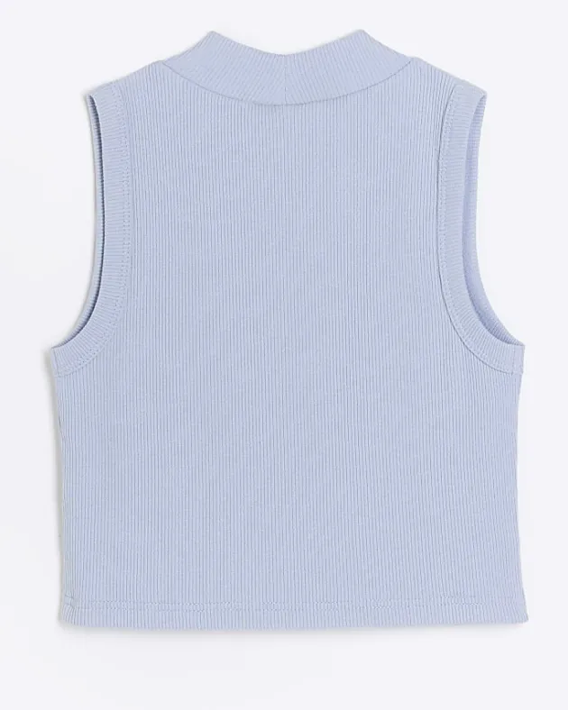 River Island Girls rib high neck tank top< Tops & T-shirts