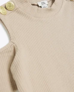 River Island Girls ribbed military button bodysuit< Tops & T-shirts