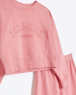 River Island Girls coral sweatshirt and joggers set< Sets & Outfits