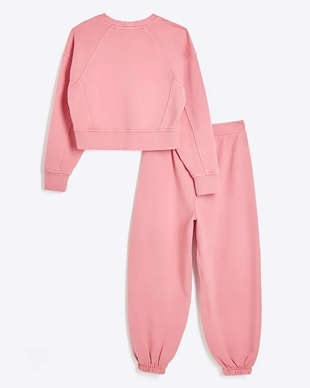 River Island Girls coral sweatshirt and joggers set< Sets & Outfits