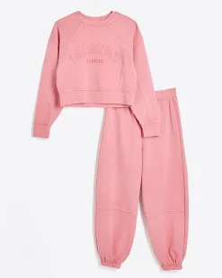 River Island Girls coral sweatshirt and joggers set< Sets & Outfits