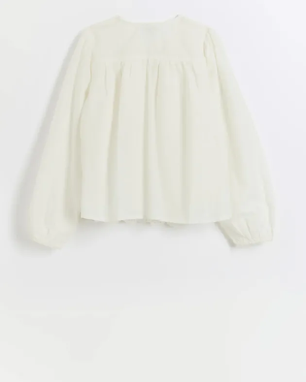 River Island Girls embroidered button up blouse< Tops & T-shirts