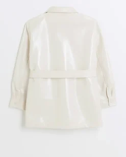 River Island Girls faux leather utility shacket< Coats & Jackets