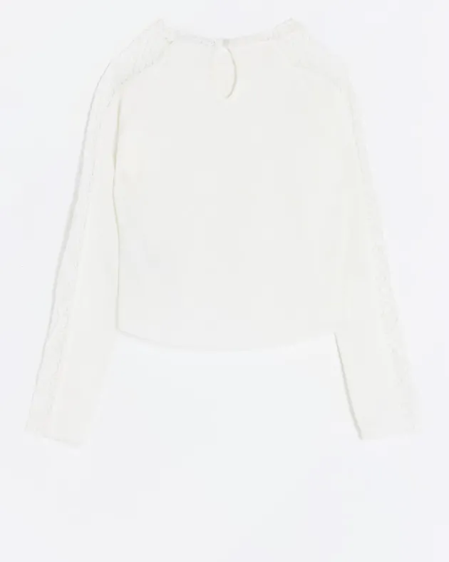 River Island Girls lace detail long sleeve top< Tops & T-shirts