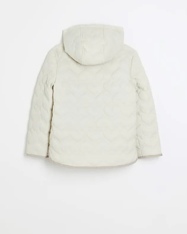 River Island Girls padded heart quilted coat< Coats & Jackets