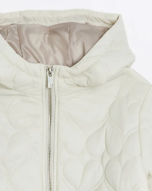 River Island Girls padded heart quilted coat< Coats & Jackets