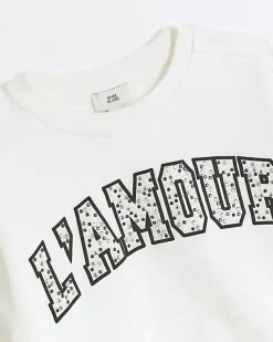 River Island Girls pearl graphic sweatshirt< Tops & T-shirts