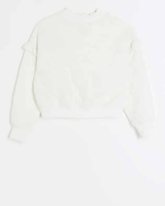 River Island Girls quilted frill sweatshirt< Tops & T-shirts