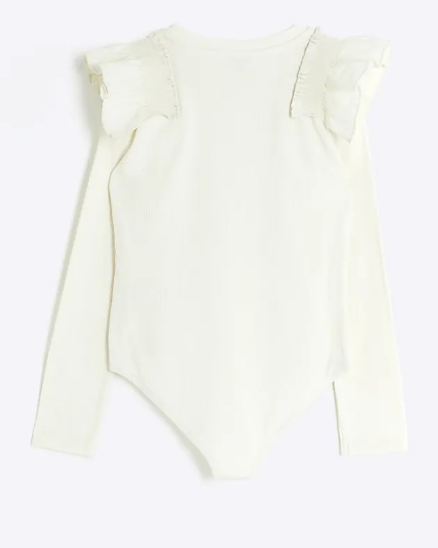 River Island Girls rib frill bodysuit< Tops & T-shirts