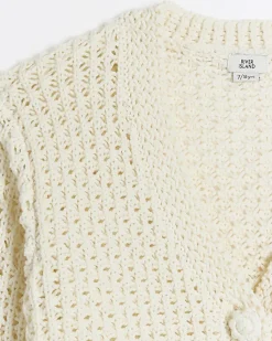River Island Girls ecru crochet crop cardigan< Jumpers & Cardigans