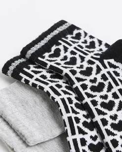 River Island Girls monogram socks 2 pack< Multipacks