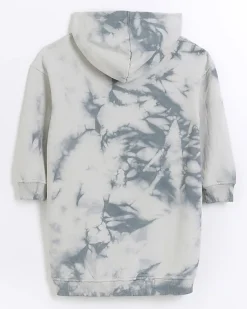 River Island Girls tie dye hooded sweater dress< Dresses