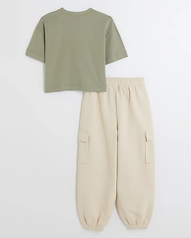 River Island Girls crop t-shirt and joggers set< Sets & Outfits