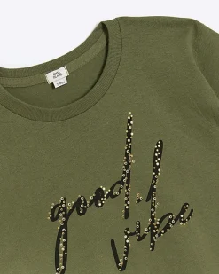 River Island Girls embellished crop t-shirt< Tops & T-shirts