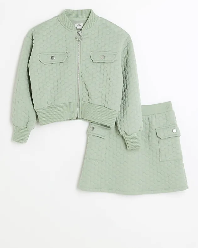 River Island Girls quilted jacket and skirt set< Sets & Outfits