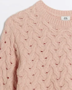 River Island Girls peach textured jumper< Jumpers & Cardigans