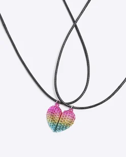 River Island Girls BFF Heart necklace< Accessories & Jewellery