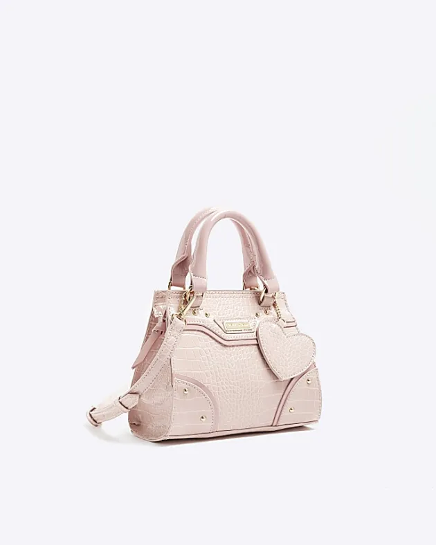 River Island Girls croc embossed heart tote bag< Bags & Purses