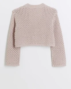 River Island Girls crochet crop cardigan< Jumpers & Cardigans