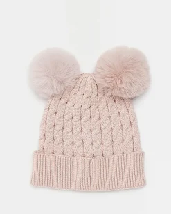 River Island Girls Double Pom Pom Beanie hat< Accessories & Jewellery