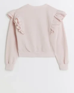 River Island Girls frill long sleeve sweatshirt< Tops & T-shirts
