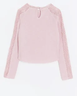 River Island Girls lace detail long sleeve top< Tops & T-shirts