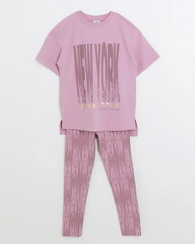 River Island Girls New York graphic t-shirt set< Sets & Outfits