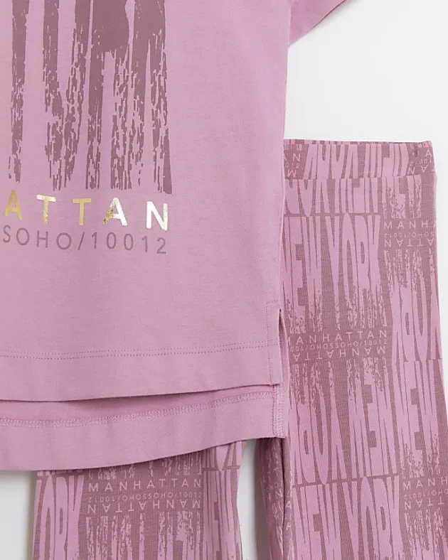 River Island Girls New York graphic t-shirt set< Sets & Outfits