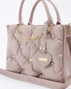 River Island Girls Pu heart stud shopper bag< Bags & Purses